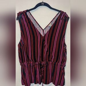 A New Day Tank Top Faux Wrapped Front Tie Strapped Tank Top